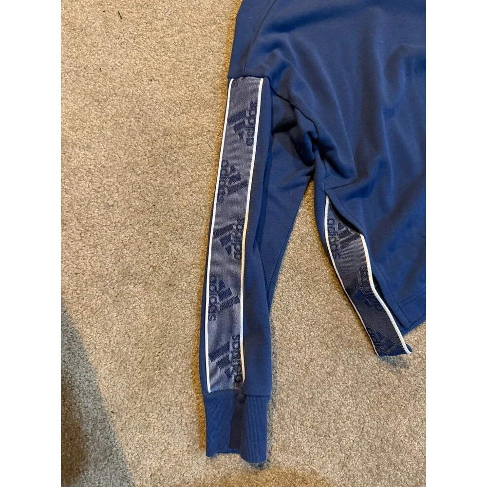 Adidas Womens Blue Sweatshirt W/ Side Slits Small Like New
